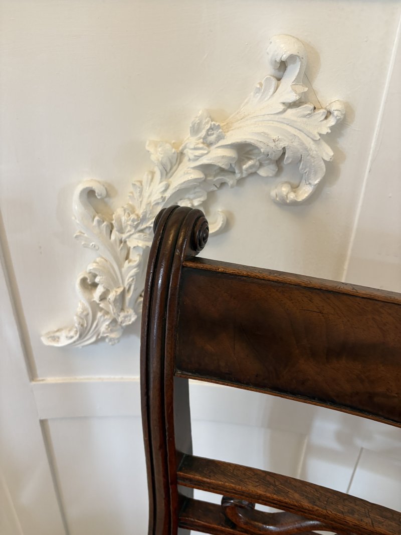 Set of 4 Antique George III Quality Mahogany Dining Chairs - Image 6